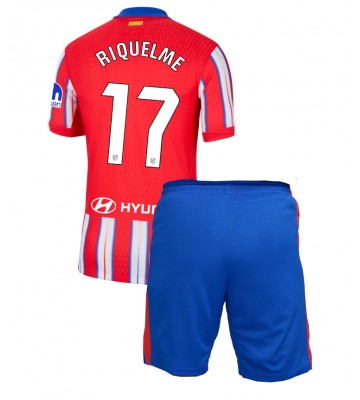 Atletico Madrid Rodrigo Riquelme #17 Primera Equipación Niños 2024-25 Manga Corta (+ Pantalones cortos)